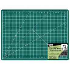 U.S. Art Supply 45.7 x 61cm(18 x 24인치) 셀프 힐링 커팅 매트 5겹 - 양면 핑크/블루 공예 매트 공예 바느질 퀼팅 스크랩북용 미끄럼 방지, 2, 그린/블랙