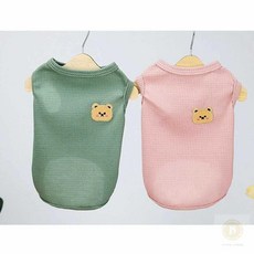 스토어-하유 티셔츠 민소매 나시티 여름 애견 강아지 패치 강아지여름옷, 녹색_XL, 녹색