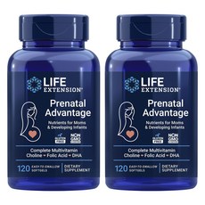 LIFE EXTENSION 產前優勢 易吞嚥軟膠囊, 2個, 120顆