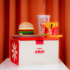 햄버거 캘린더 탁상 달력 소품 감자튀김 과자 보관 집게 대용량 텀블러 세트 인테리어 특별한 귀여운 선물, Black