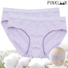 핑크룩 봄봄 코튼팬티 삼각 미디 여성팬티2종 퍼플