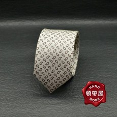 領帶屋手作5.5公分中版手打領帶-米黃底咖啡小蝌蚪LY532, 1個