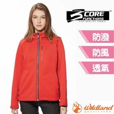 【荒野 WildLand】女 防風防潑保暖軟殼連帽外套 夾克 風衣 帽子可拆 防水透濕 雙彈(內刷毛) 0A92921