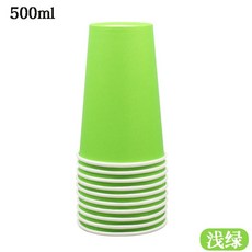 銅板價幼教福利社 彩色紙杯(500ml) 彩色大紙杯 美勞紙杯 DIY紙杯, 1個, 綠(10入)