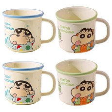 StarR 크레용 신짱 프레시 시리즈 머그컵 380ml 2개입, 2세트, 블루 + 그린