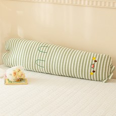 신생아 면 100% 삼중거즈 롱 바디필로우 임산부 수면 옆으로누워베개 다리 무릎 받침 숙면 안전 아기 유아 쿠션 먼지 진드기 방지 통기성 베개, 작은 사이즈 75cm, [녹색] 긴 베개