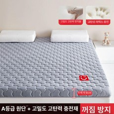 탑토퍼 매트리스 접이식 바닥 차박 캠핑, 150x200cm, 스마일리 페이스 그레이 8cm