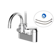 대림바스 4인치 세면샤워 겸용 수전 DL-YB6A15 + 온/냉 급수호스 2개 + 테프론, 1세트