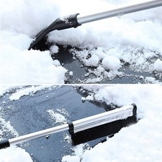 론조모니 손쉬운 얼음 눈 제거기 길이조절 다기능 차량 스크래퍼, 블랙, 1개