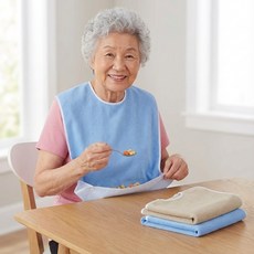 BEST-BB 성인 턱받이 식사용, 1개, 블루