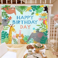 生日背景布 在台現貨 發票, 動物園-絨布, 動物園