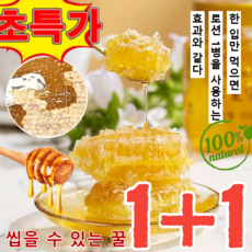 1+1 [100 % 자연산 유기농] 농가 천연 벌집꿀 천연벌집사양꿀 국내산 벌집꿀 토종 벌꿀집 천연벌집사양꿀, (3+3갑)500g