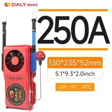 Daly 스마트 BMS 리튬 이온 7S LiFePo4 4S APP 8S 24V 16S 병렬 블루투스 태양 에너지 인버터 보조베터리, 08 LiFePO4 15S 48V BMS, 02 250A BT with fan
