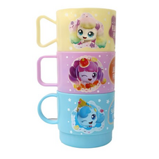 르번 국산 아동용 새콤달콤 캐치티니핑 손잡이 도형컵 3종 세트, COLOR MIX, 1세트, 200ml