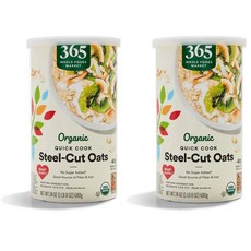 365 by Whole Foods Market 유기농 퀵쿡 스틸컷 오트, 2개, 680g