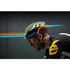 Promend自行車安全帽一體成型破風款 輕量透氣可調節, 藍銀黑, 1個