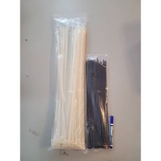 尼龍加長束帶 550*7.6mm 黑白兩色 電線固定收線帶 居家整潔整理工具, 黑,三聯式, 1個
