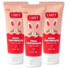 라르트 푸카 무계면 어린이 불소 키즈 치약 딸기향, 3개, 60g