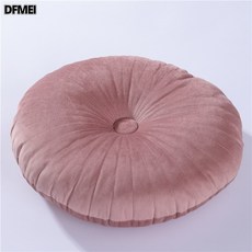 DFMEI 北歐糖果色圓形絎縫南瓜枕腰枕地板坐墊沙發飄窗抱枕靠墊, 南瓜枕深粉