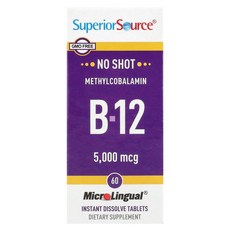슈페리어쏘스 메틸코발라민 B-12 5000mcg 용해되는 녹여먹는 60정, 1개