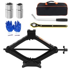 자동차 세트용 2톤 시저 잭 튼튼함 휴대용 키트 핸들/러그 렌치/러그 너트 소켓 전문 비상 키트 차량용 타이어 포함, 자동차 세트용 2톤 시저 잭 튼튼함, 휴대용 키트, 핸