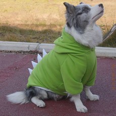秋冬季大狗狗恐龍造型帶帽衣服 金毛/薩摩耶/邊牧/哈士奇/拉佈拉多中大型犬適用, 綠色恐龍, 1個