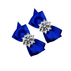 Douqu 라인스톤 크리스탈 웨딩 신부 신발 나비 부츠 클립 착탈식 신발 버클 신발 장식 참 쌍 주얼리 블루