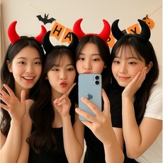 [큰손할인] 악마머리띠 여름파티 야구 응원 악마뿔 할로윈 코스튬 의상 장식 파티 헤어, 1개, 블랙