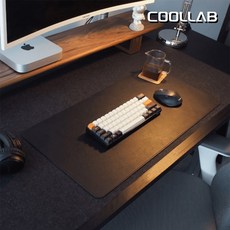 쿨랩 가죽 키보드 마우스 장패드 매트 대형 방수 게이밍 장마우스패드 120x60cm, 1개, 단면 블랙