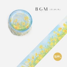莫莫日貨 BGM 日本進口 Life系列 燙金 金箔和紙膠帶 - 黄色花畑 LGCD044, 1個