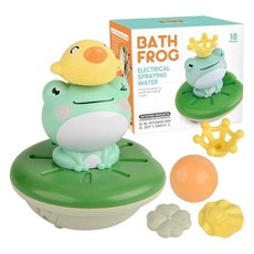 電動噴水青蛙玩具 浴室戲水花灑, 電動噴水青蛙不帶電池, 1套