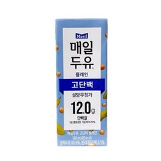 매일두유 고단백 플레인 190mlx12팩 저당두유 무설탕, 12개, 190ml