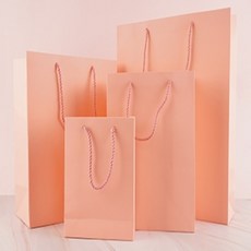 세로형 핑크 쇼핑백 종이쇼핑백 종이가방 주얼리백 답례품포장백, 핑크 30x40cm, 1개