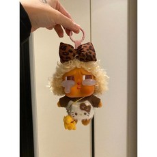 팝마트 크라이베이비 휴가 일기 인형옷 헤어핀 상의 펜던트 크로스백 스커트 모자 세트, 울고 있는 아기에게 적용 가능 인형 제외, 레오파드 KT 세트 (리본 헤어피스+옷+펜던트)