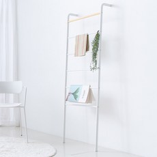 이소품 철제 구름 사다리행거 6단 옷걸이 우드 화이트, 화이트(09166A), 1