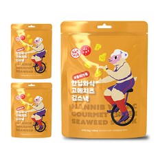한닙두잇 한닙와삭 풍미가득 고메치즈 김스낵/김과자, 3개, 25g