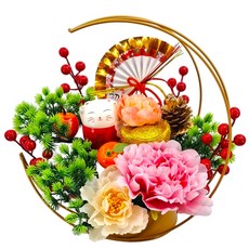 牡丹花藝擺飾, 30cm招財納福桌花A, 1個