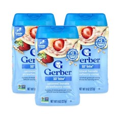 (3개세트) 거버 오트밀 시리얼 딸기 바나나 227g(8oz), 3개, 227g