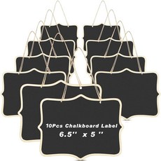 이부트 미니 직사각형 칠판 간판 매달린 레스토랑 웨딩 공예용 파티용 블랙 양면 50