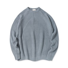 ILLUSO Dual Overfit 圓形針織衫, 藍色