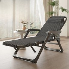 접이식리클라이너의자 눕는 수면 체어 침대식의자 등받이 초두꺼운 블랙 앤 화이트 체크, 4.초두꺼운 스트레이트 블랙 스트라이프