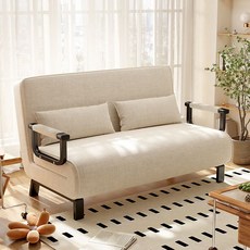 라운지 사무실 다용도 접이식 소파베드 거실 침실 1인용 쇼파, 화이트