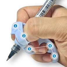 휴보그 다섯 손가락 연필 교정기 세트 4P, 4개, 핑크 그린 블루 퍼플