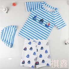 兒童分體泳裝 小中大童海邊寶寶防曬速乾泳衣 男童泳衣