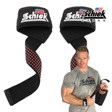 시크코리아 정품 SCHIEK 1000BPG 논슬립 패드 리프팅 스트랩, 블랙, 1세트