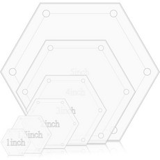 퀼팅 템플릿 육각형 6개 1" 1.5" 2" 3" 4" 5" 투명 미끄럼 방지 아크릴 퀼트 커팅 패턴 패치워크 제작 재봉 용품 도구