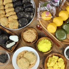 호박 쑥 흑임자 인절미 콩쑥개떡 + 콩가루 제공, 흑임자찹살떡 1.2kg, 1.2kg
