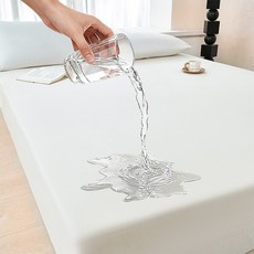 VERVEO 부드러운 퀼팅 매트 커버 매트 방수 매트 커버, 흰색, Q(150×200×40cm)흰색 ，1 개