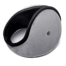 冬季保暖加大耳罩後戴式加厚保暖防寒耳暖毛絨防凍傷男女通用耳套, 絨布擴音款/灰色, 1個