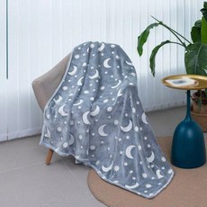 LIFEYJ 야광 담요 7 9 6 8세 만 3 8 부드러운 4 10세 6 유 60인치)255285 127 x 5 152 4cm(50 선물 생일, 회색빛달 야광담요